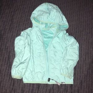 The North Face | reversible mint green raincoat